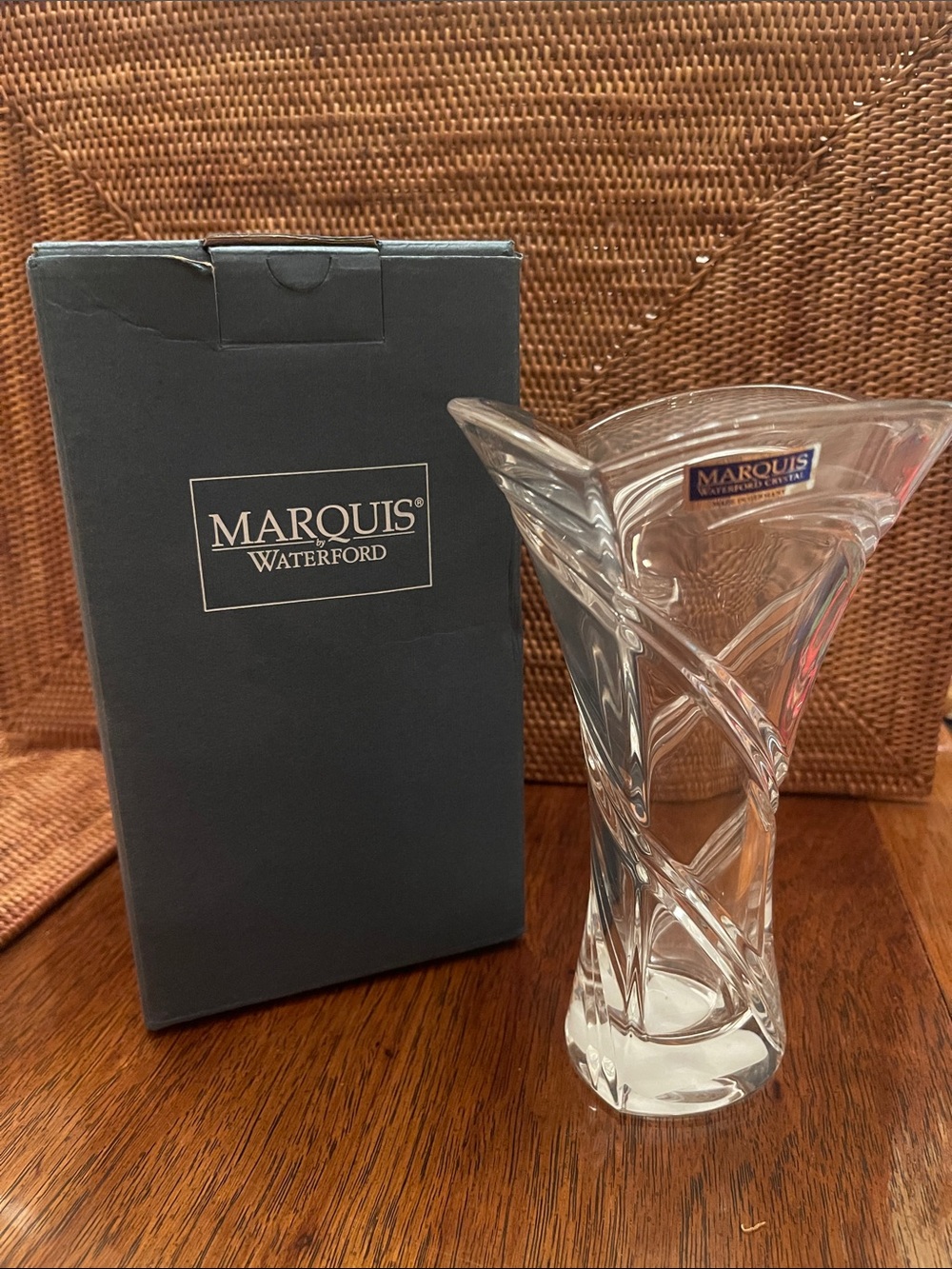 Waterford Crystal Marquis Clear Swirl Trillium  Vase